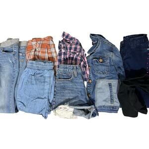 5 pound 8 pc Girl's size 12 pre-owned clothes lot 2 shorts 2 jeans Old Navy